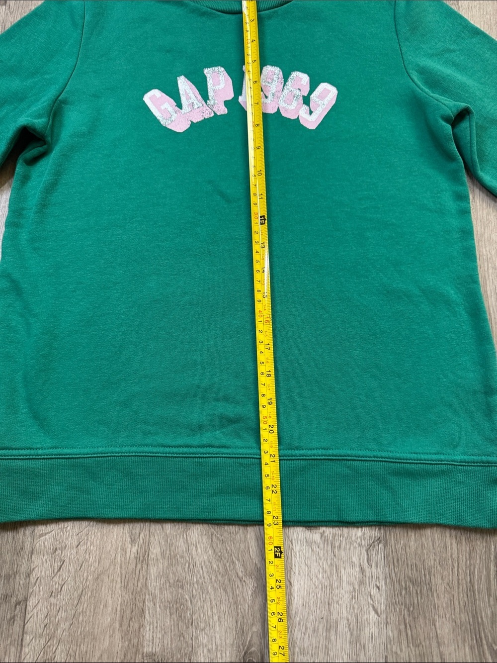 GAP Emerald Crewneck Sweatshirt with Pink Logo Size XS - Picture 5 of 7